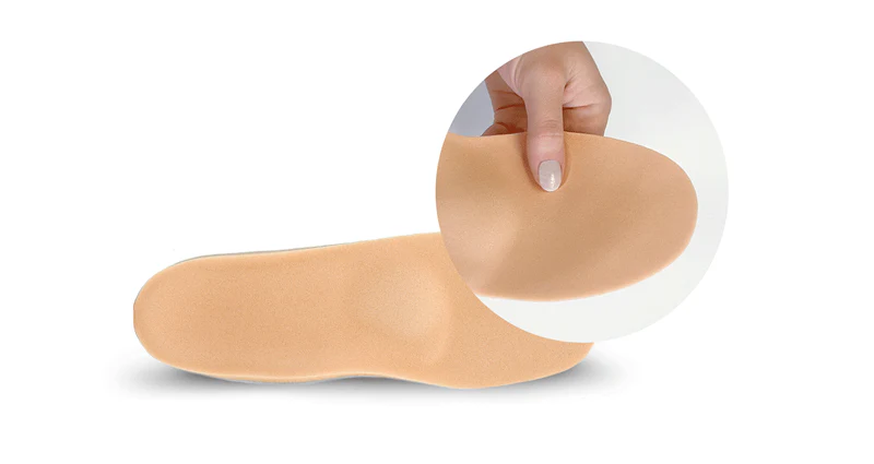 Aetrex insole brown color and view zoom side