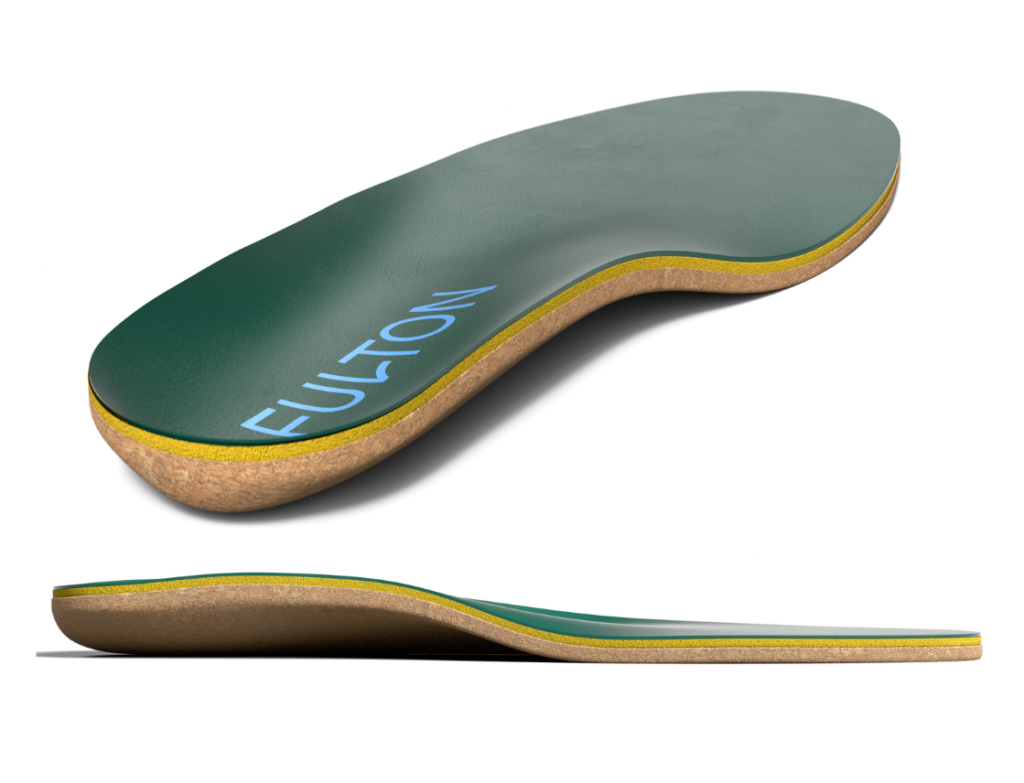 Fulton Insoles have green color brown base on white background